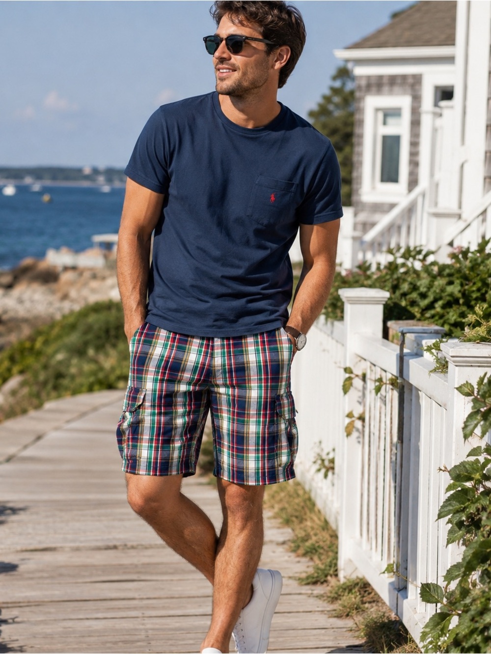 Polo Ralph Lauren Plaid Cargo Shorts Men’s 33 Multicolor 100% Cotton